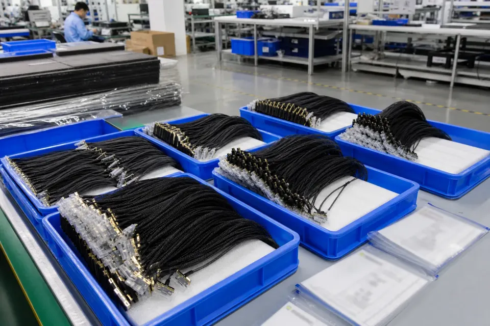 40-pin eDP small-batch production trays with protected connector ends and traceable delivery materials