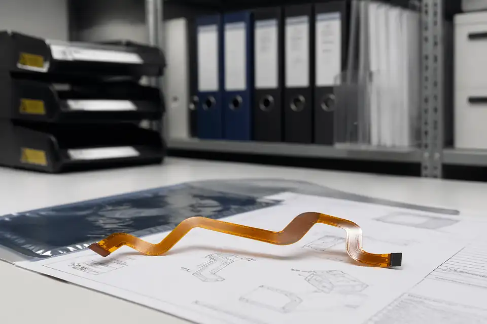 FFC and FPC document-control scene with release files secondary to the flexible assembly