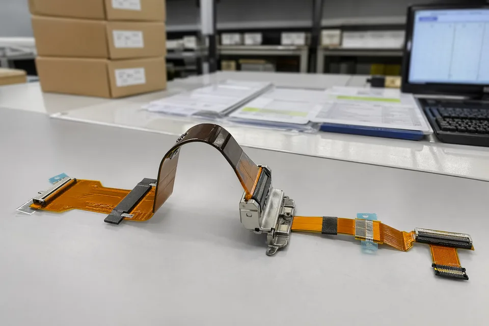 FFC and FPC controlled release record scene with flexible assembly sample foreground