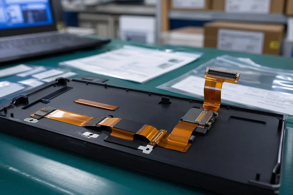 FFC and FPC sample approval archive with protected FPC sample and label props