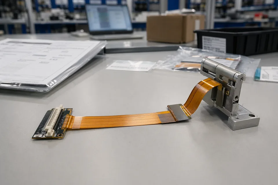 FFC and FPC compact hinge fit review with route and reinforcement tab visible
