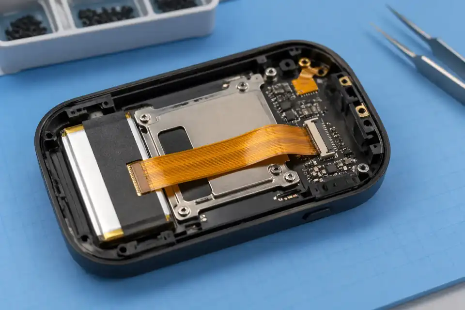 FFC and FPC assembly inside a handheld terminal device