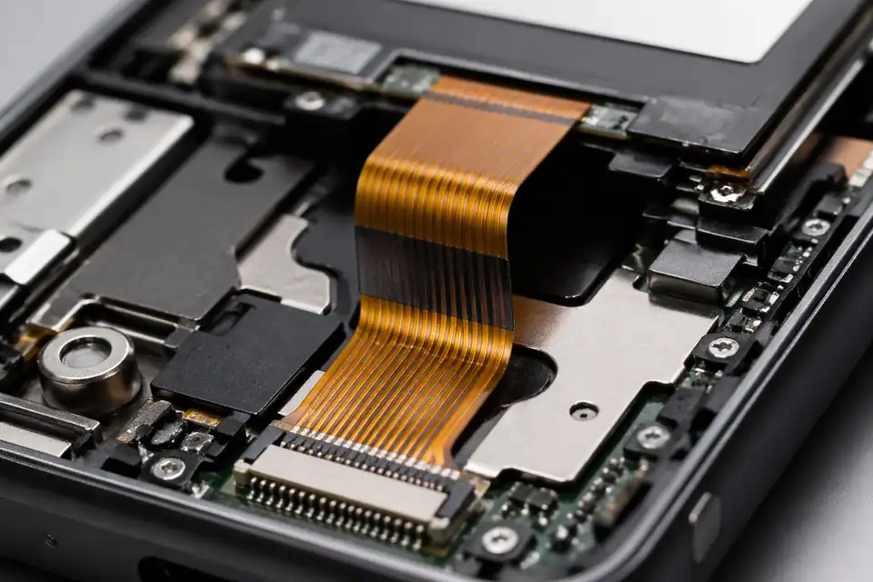 Fine-pitch FFC and FPC assembly inside compact consumer electronics with thin-space routing