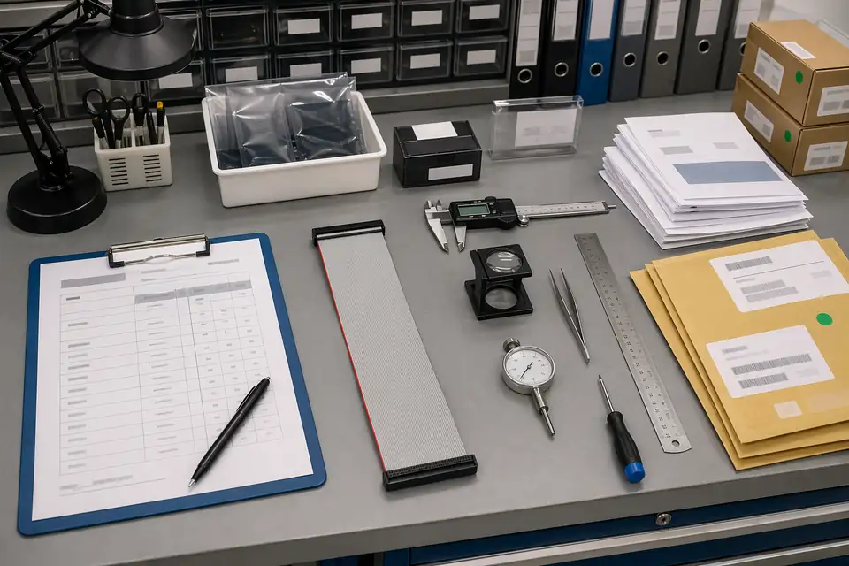 IDC sample approval and released-sample correspondence scene with controlled records