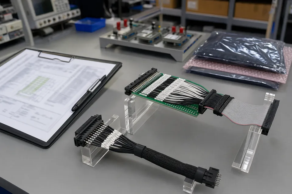 Custom IDC released pin-map approval record with breakout harness and unreadable document support