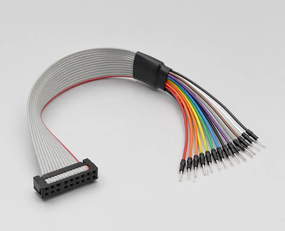 Custom pin-mapping IDC assembly with breakout detail on a clean studio background