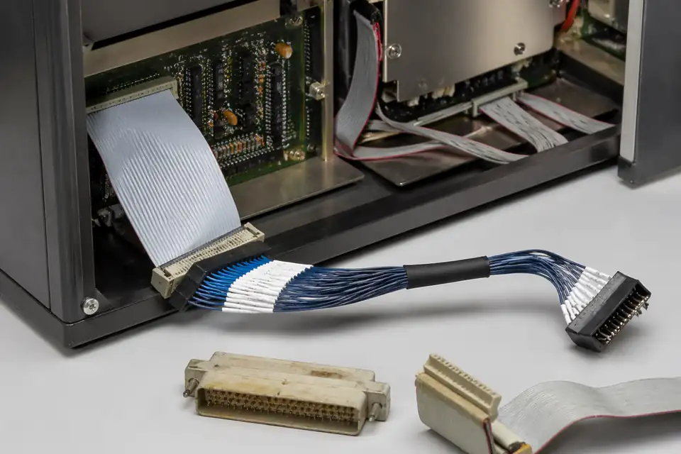 Custom pin-mapping IDC assembly in an old-part replacement context