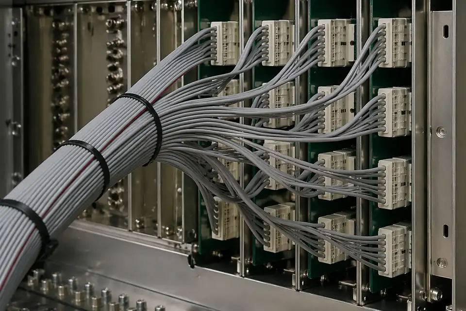IDC ribbon harness in a signal distribution system