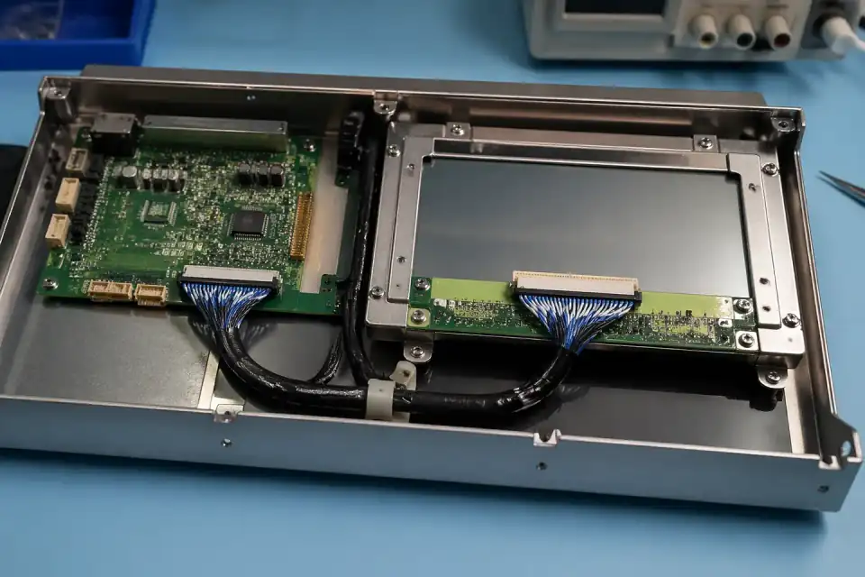LVDS route inside an industrial control terminal display unit