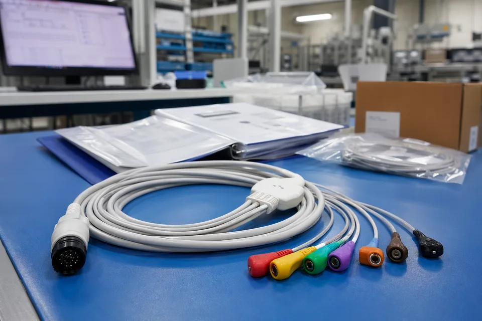 Medical released project folder with connector lot labels and sample cable support context