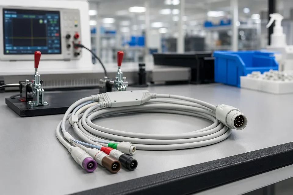 Medical cable continuity and mechanical check scene with controlled instrument context