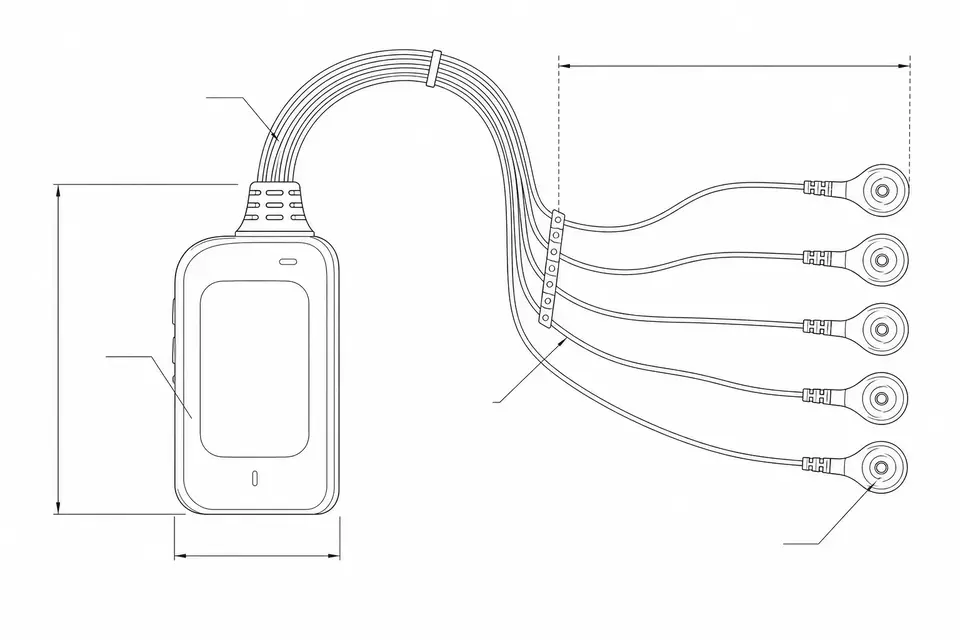 Compact lead-wire routing for telemetry and portable ECG units