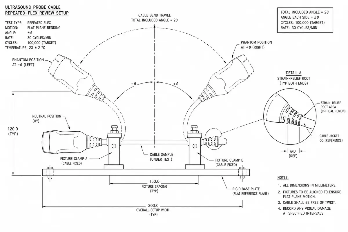 Probe-cable repeated-flex and revision review detail