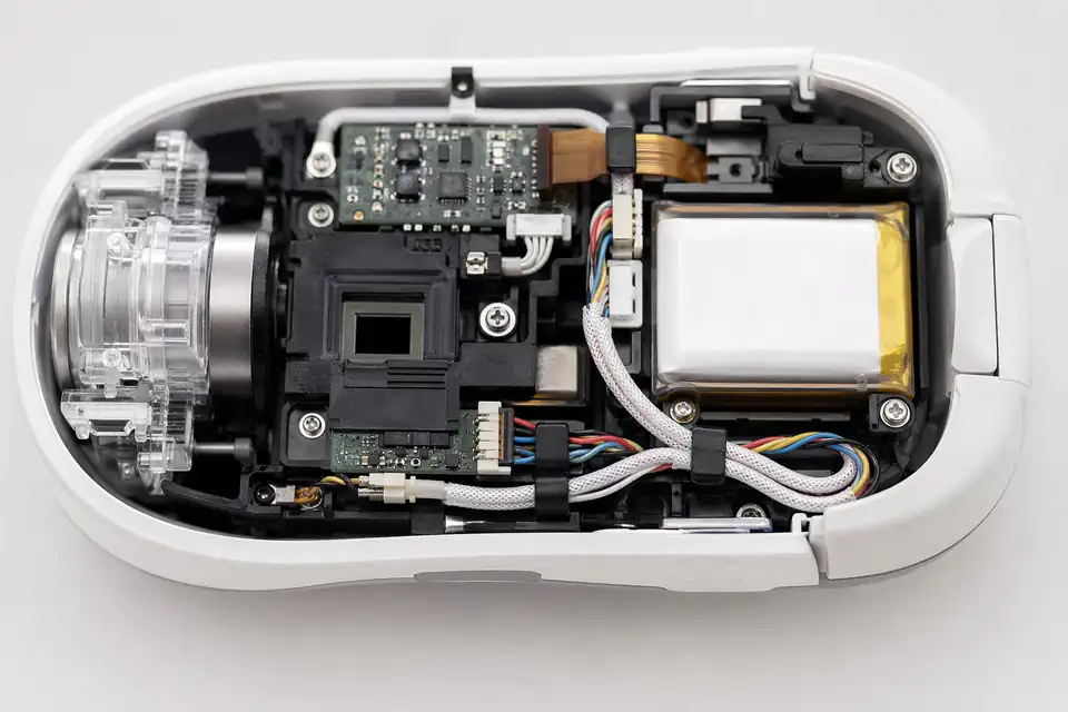 Micro medical harness inside a miniature diagnostic handheld unit