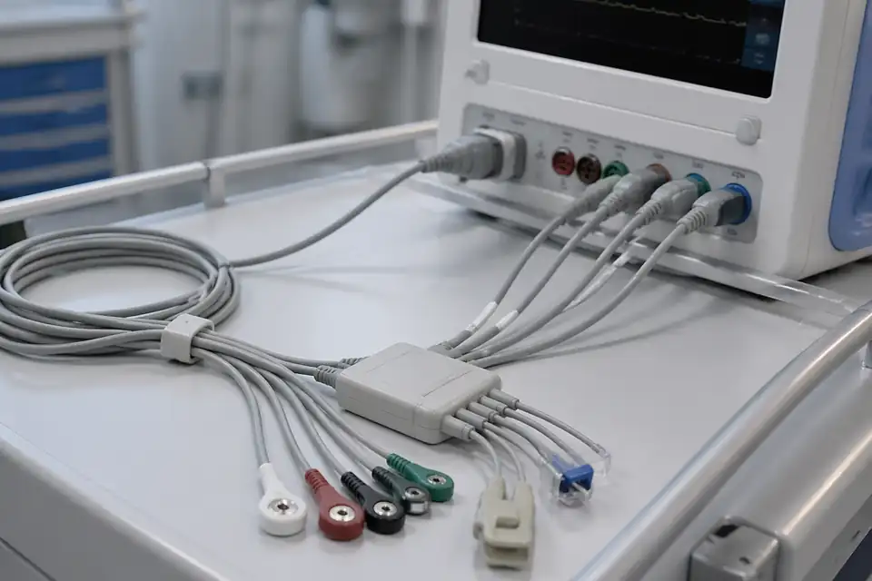 Patient-monitoring cable assembly in bedside monitoring equipment context