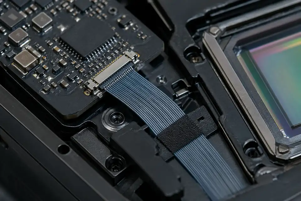 0.25mm-pitch micro-coaxial interconnect inside a high-density display module
