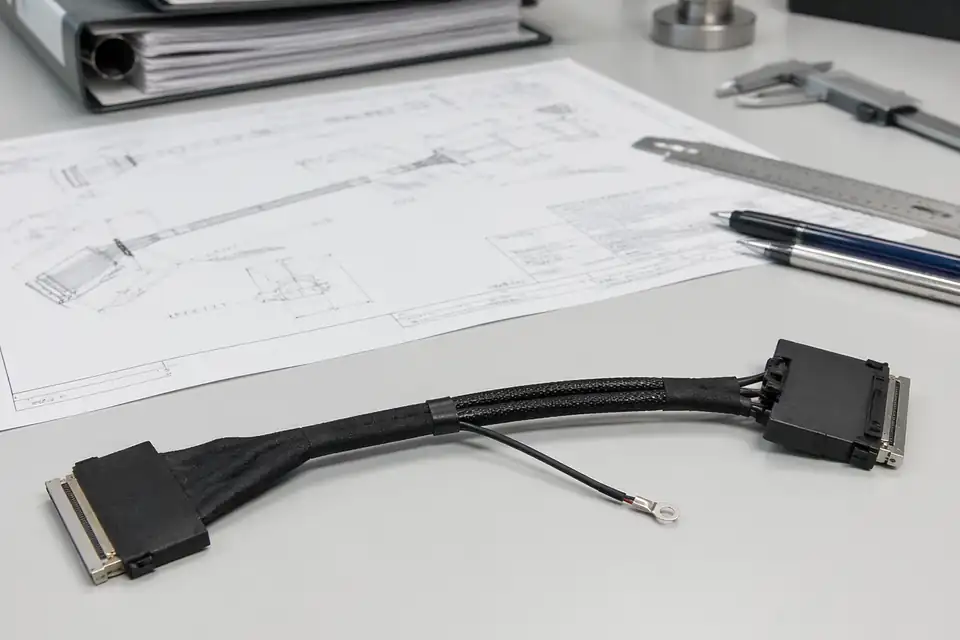 eDP engineering drawing-set review with harness foreground and controlled document context