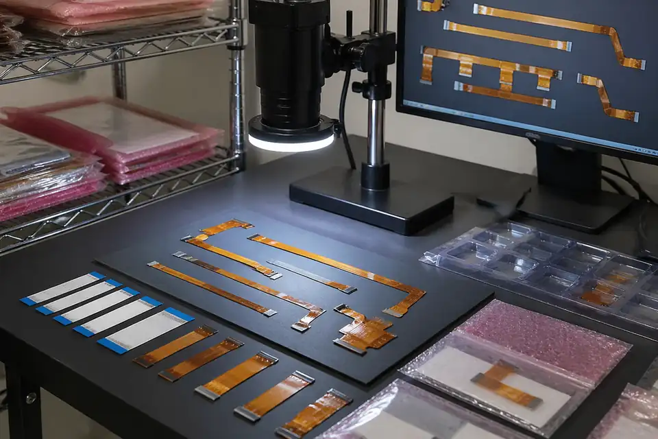 FFC and FPC batch verification reference with packed flexible assemblies