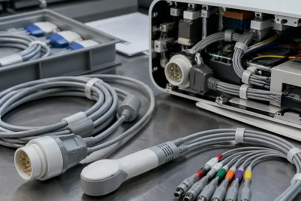 Medical material and use-condition review inside a clean device-interconnect build