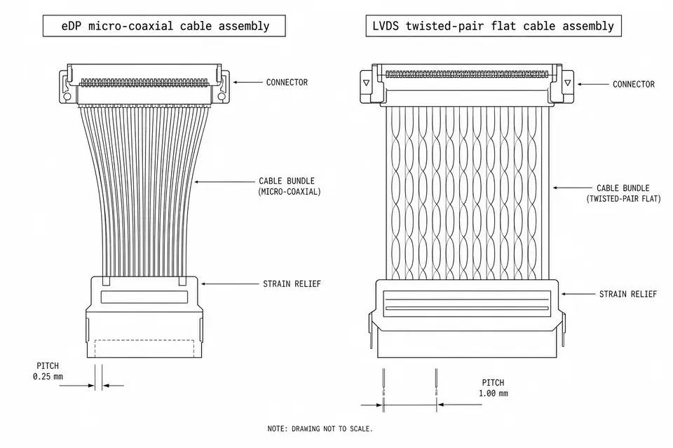 eDP vs LVDS: 5 Practical Differences When Selecting Display Cable Assemblies