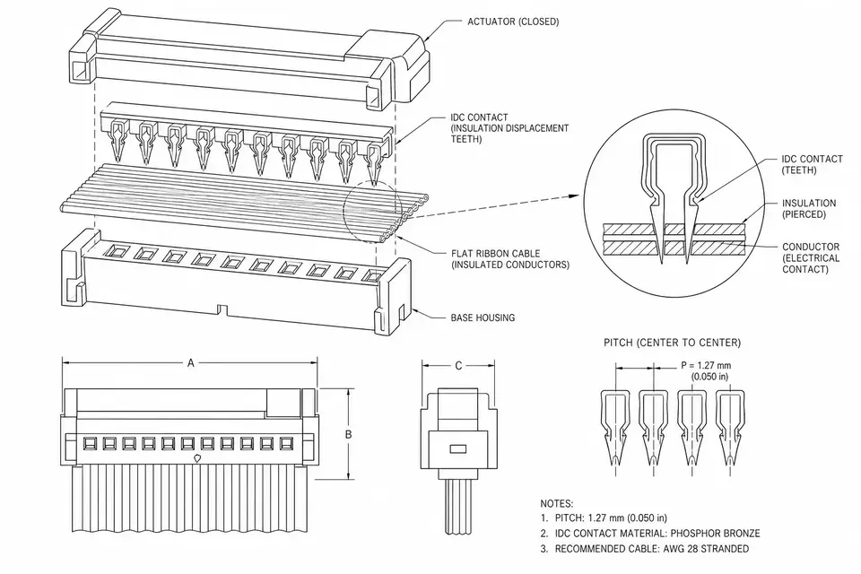What Is an IDC Ribbon Cable? Basics of Flat Cable Termination and Selection