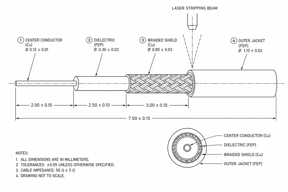 What Is Laser Stripping? A Key Step in Fine Micro-Coax Harnesses