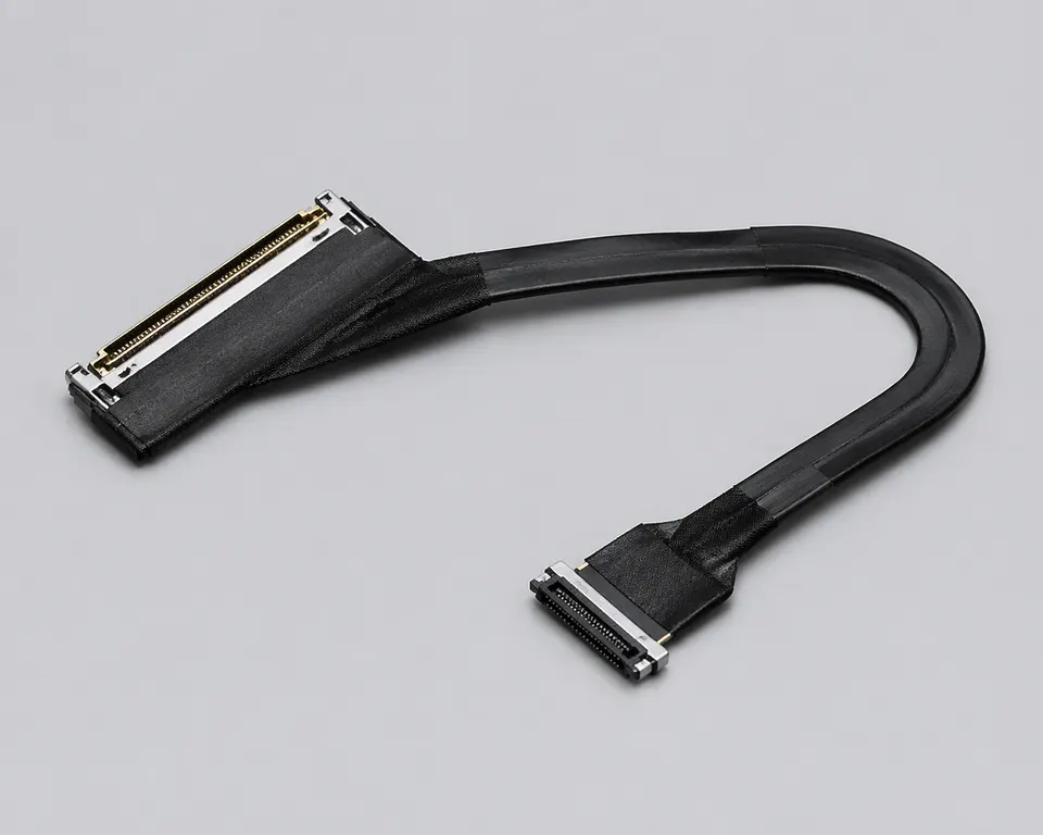 Ultra-Thin Hinge eDP Cable Assembly with Micro-Coax Right-Angle Routing