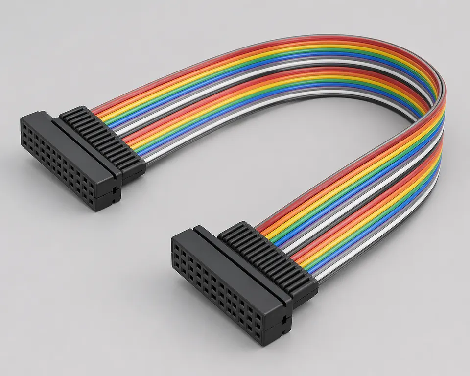 IDC 20Pin 2.54mm Ribbon Cable Assembly with Dual Crimp Termination