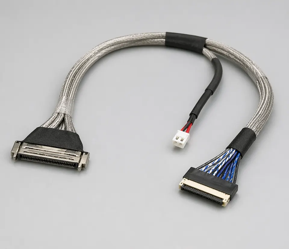 LVDS Backlight Hybrid Display Harness for Signal and Power Branches
